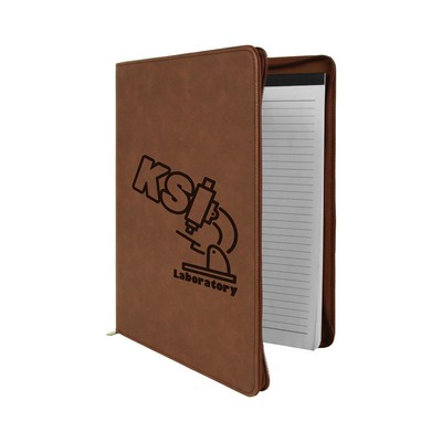 Zipper Leatherette Portfolio - Dark Brown