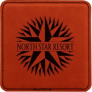 Rawhide Leatherette Coaster (4" x 4")