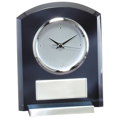 Smoked Glass Clock w/Glass Clock