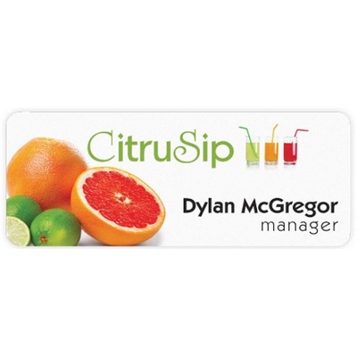 Full Color Plastic Name Badge - 3" x 1¼"