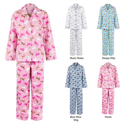 Women's Flannel Print Pajama Sets, Sleepwear