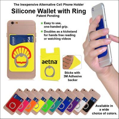 Yellow Silicone Wallet w/Ring