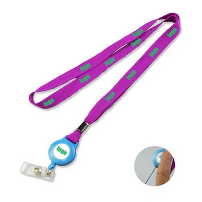 3/5" Polyester Lanyard w/ Retractable Badge Reel