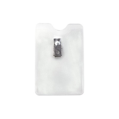 Vertical Clear Top Load Vinyl Badge Holder w/ 2 Hole Clip