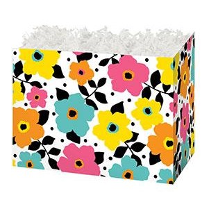 Small Polka Dot Petals Theme Gift Basket Box