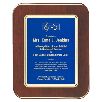 Blue Plate Rosewood Piano-finish Plaque w/ Elliptical Edge 9" x 12"