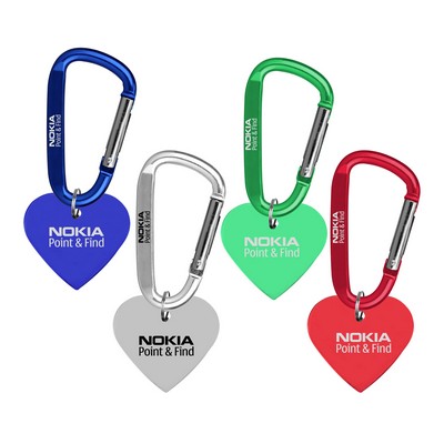 Heart Shaped Aluminum Key Holder & Dog Tag w/7 Cm Carabiner