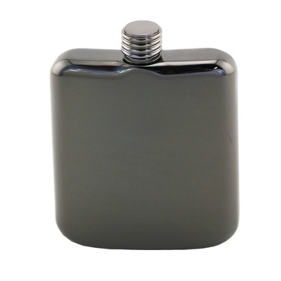 6 Oz. Black Chrome Plated Sleekline Pocket Flask