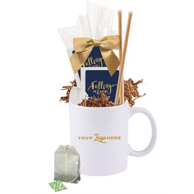 Custom Tea Bags with Honey Sticks and Mug