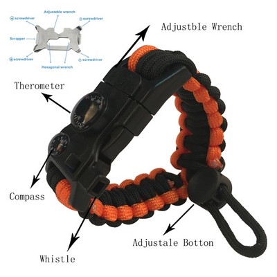 Adjustable Paracord Emergency Survival Bracelet