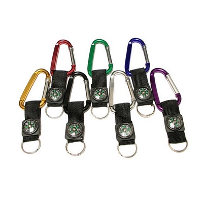 Carabiner Strap Key Chain w/Compass