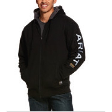 Ariat® Rebar™ All-Weather Full Zip Men's Black Hoodie