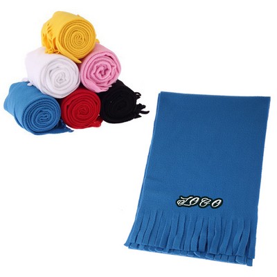 Embroidered Polar Fleece Scarf