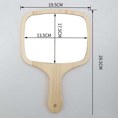 Wooden Vanity Handheld Mirror