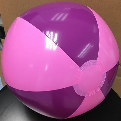 16" Inflatable Alternating Beach Ball Solid Purple & Solid Pink