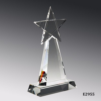 Stardom Optic Crystal Award on Clear Crystal Base, 13"H