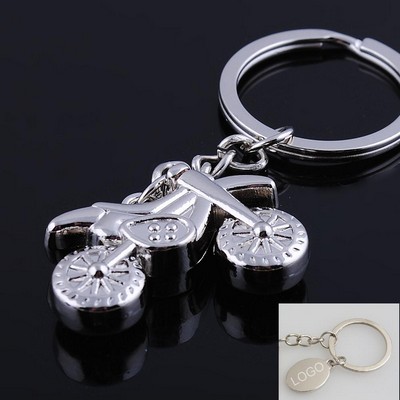 Silver Cute Motorcycle Alloy Key Ring Chain