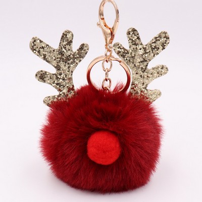 Customized Fur Deer Keychain