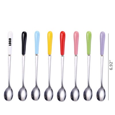 6.92'' Ceramic Handle Steel Spoon