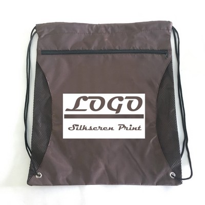 Drawstring Bag W/ Mesh Pocket