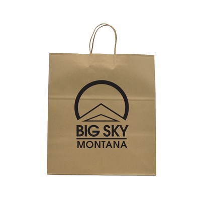 Kraft Paper Shopping Bag (14"x10"x15")