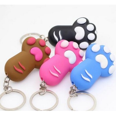 Cat Paw LED Sound Keychain