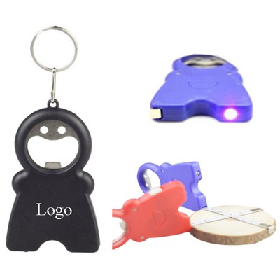 LED Keylight Bottle Opener with Tape Measure