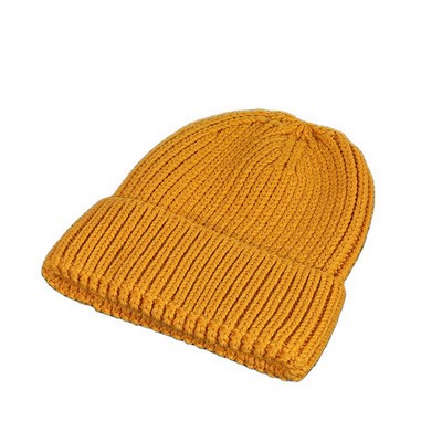 Knitted Rib Beanie Cap