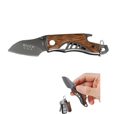 Stainless Steel Folding Pocket Keychain Knife with Bottle Opener