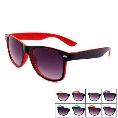 Plastic Two Tone Miami Sunglasses w/Two-Tone Style