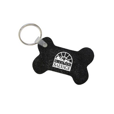 Bone Shaped Recycled Tire Key Chain