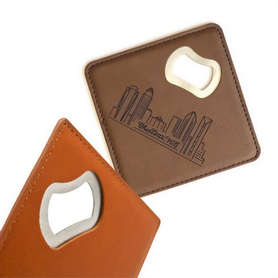 Leather Coaster and Bottle Opener