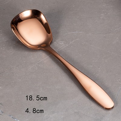 7.28 Inch #L Rose Gold Stainless Steel Ice Cream Spoon Yogurt Spoon 304 Coffee Pudding Spoon