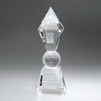 9 1/2" Crystal Award - Golf Scepter