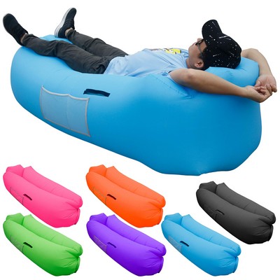 Inflatable Lounger Air Sofa Portable Water Proof Anti-Air Leaking & Pillow-Shaped Designed Couch