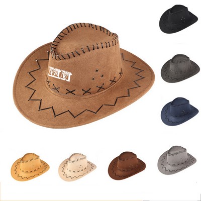 Faux Suede Western Cowboy Hat