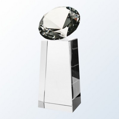 Diamond Pillar Crystal Award, 4 5/8"H