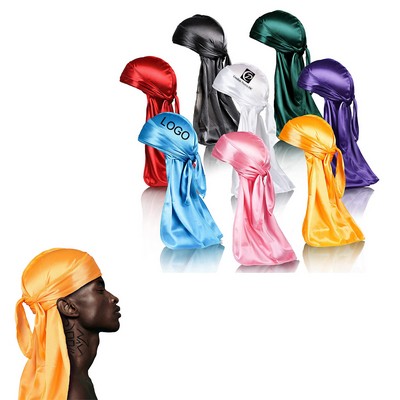 Satin Durag Turban Headband With Extra Long Tails