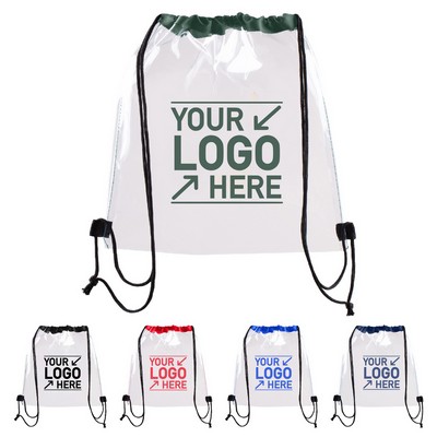 Transparent PVC Drawstring Backpack 12" x 12"