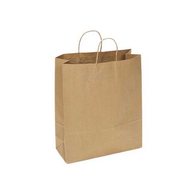 Digitally Printed Natural Kraft Rec Shopping Bag (13"x7"x13")