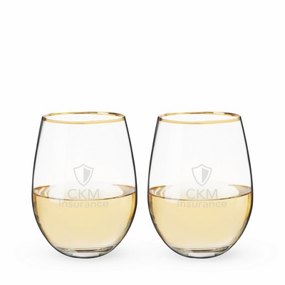 Twine Living® Gilded Stemless Wine Glass