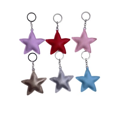 Big Star Shaped Leather Keychain