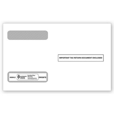 W-2 Double-Window Envelope, Self-Seal, 4-Up