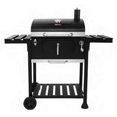 Keg Products 24" Charcoal Grill w/Removable Ash Tray & Foldable Side Tables