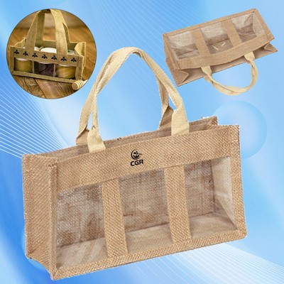 Clear Window Jute Bag for Food Preservation