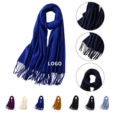 Elegant Solid Color Cashmere-Feel Scarf