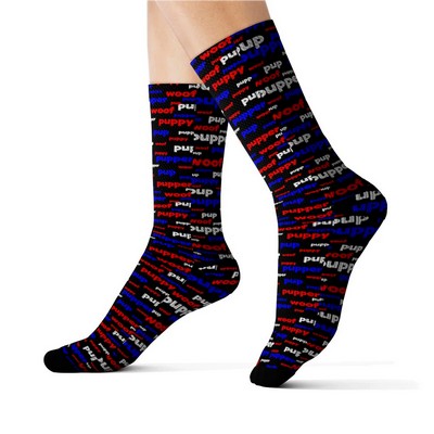 360 Full Color Premium Mid-Calf Crew Socks w/black toes