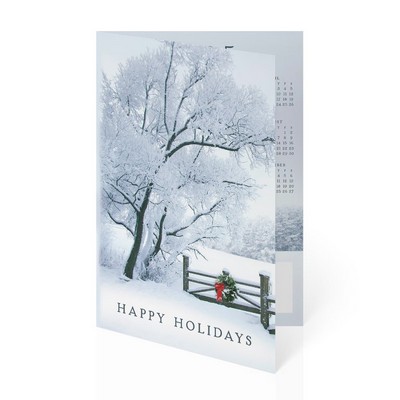 Frosty Winter Holiday Folded Calendar Cards