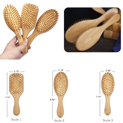 10" Eco-Friendly 100% Natural Bamboo Wooden Anti Static Needle Scalp Massager/Air Cushion Comb