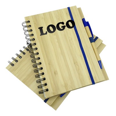 Bamboo notebook with pen